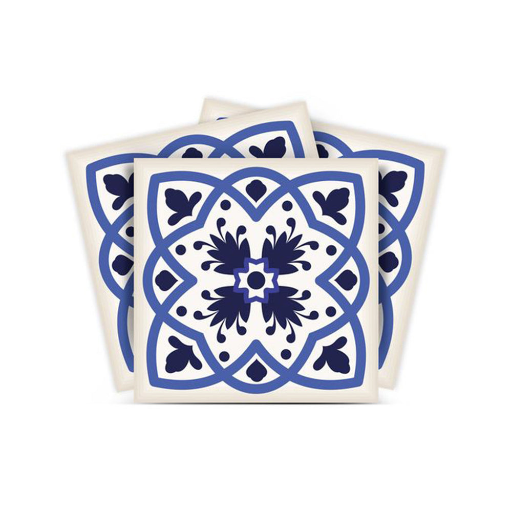 7" X 7" Blue And White Mosaic Peel And Stick Removable Tiles - Homeroots - Flyclothing LLC