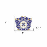 4" X 4" Blue White and Gold Mosaic Removable Tiles - Homeroots