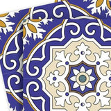 7" X 7" Blue White and Gold Mosaic Removable Tiles - Homeroots