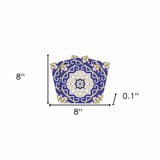 8" X 8" Blue White and Gold Mosaic Removable Tiles - Homeroots