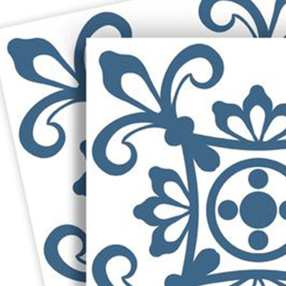 4" X 4" Teal And White Mosaic Peel And Stick Removable Tiles - Homeroots - Flyclothing LLC