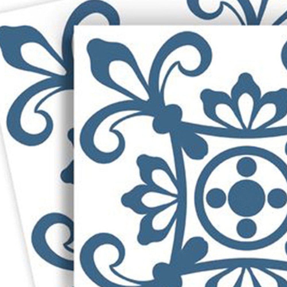 5" X 5" Teal And White Mosaic Peel And Stick Removable Tiles - Homeroots - Flyclothing LLC