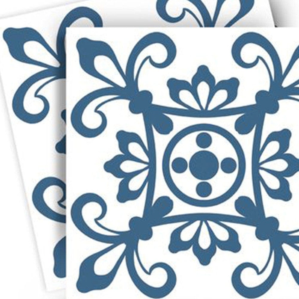 5" X 5" Teal And White Mosaic Peel And Stick Removable Tiles - Homeroots - Flyclothing LLC