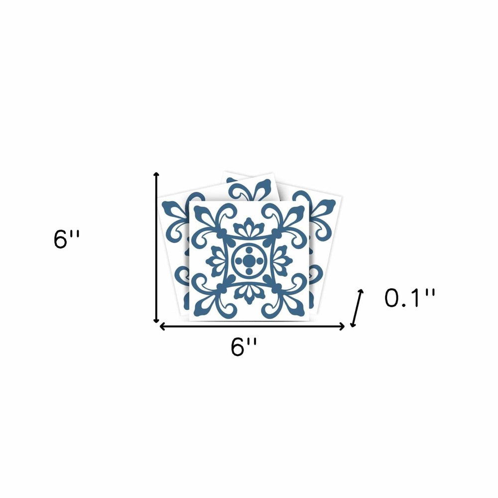6" X 6" Teal And White Mosaic Peel And Stick Removable Tiles - Homeroots - Flyclothing LLC