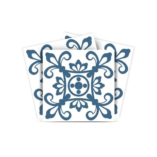 7" X 7" Teal And White Mosaic Peel And Stick Removable Tiles - Homeroots