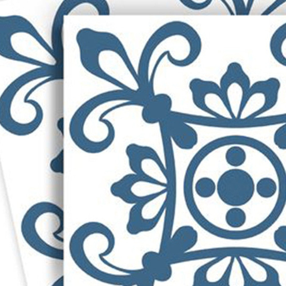 7" X 7" Teal And White Mosaic Peel And Stick Removable Tiles - Homeroots - Flyclothing LLC