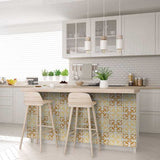 4" X 4" Golden Yellow Retro Peel And Stick Removable Tiles - Homeroots