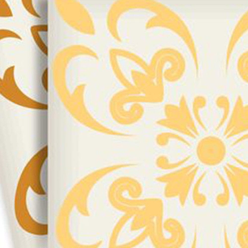 7" X 7" Golden Yellow Retro Peel And Stick Removable Tiles - Homeroots