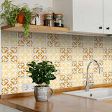 8" X 8" Golden Yellow Retro Peel And Stick Removable Tiles - Homeroots