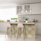 8" X 8" Golden Yellow Retro Peel And Stick Removable Tiles - Homeroots