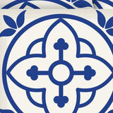 7" X 7" Tulipa Blue and White Peel and Stick Removable Tiles - Homeroots - Flyclothing LLC