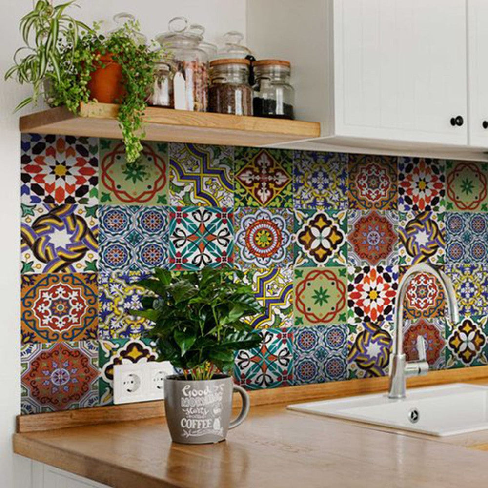 6" X 6" Mediterranean Mash Mosaic Peel and Stick Tiles - Homeroots - Flyclothing LLC