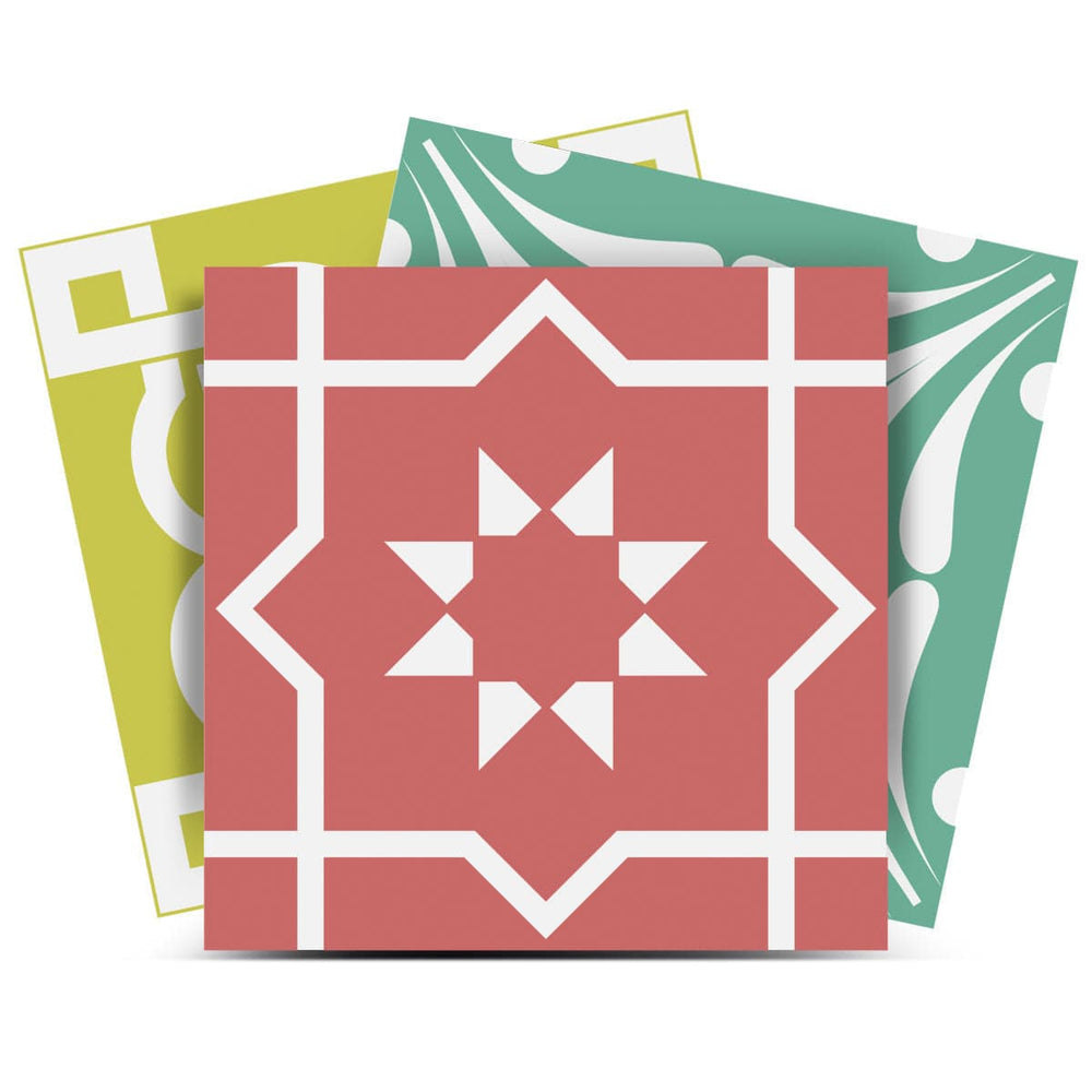 7" X 7" Muted Brights Mosaic Peel and Stick Removable Tiles - Homeroots - Flyclothing LLC