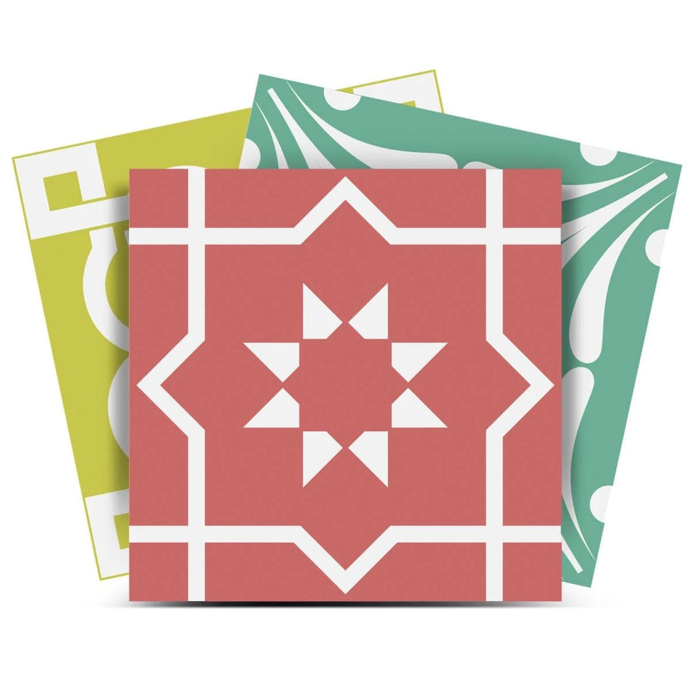 7" X 7" Muted Brights Mosaic Peel and Stick Removable Tiles - Homeroots - Flyclothing LLC