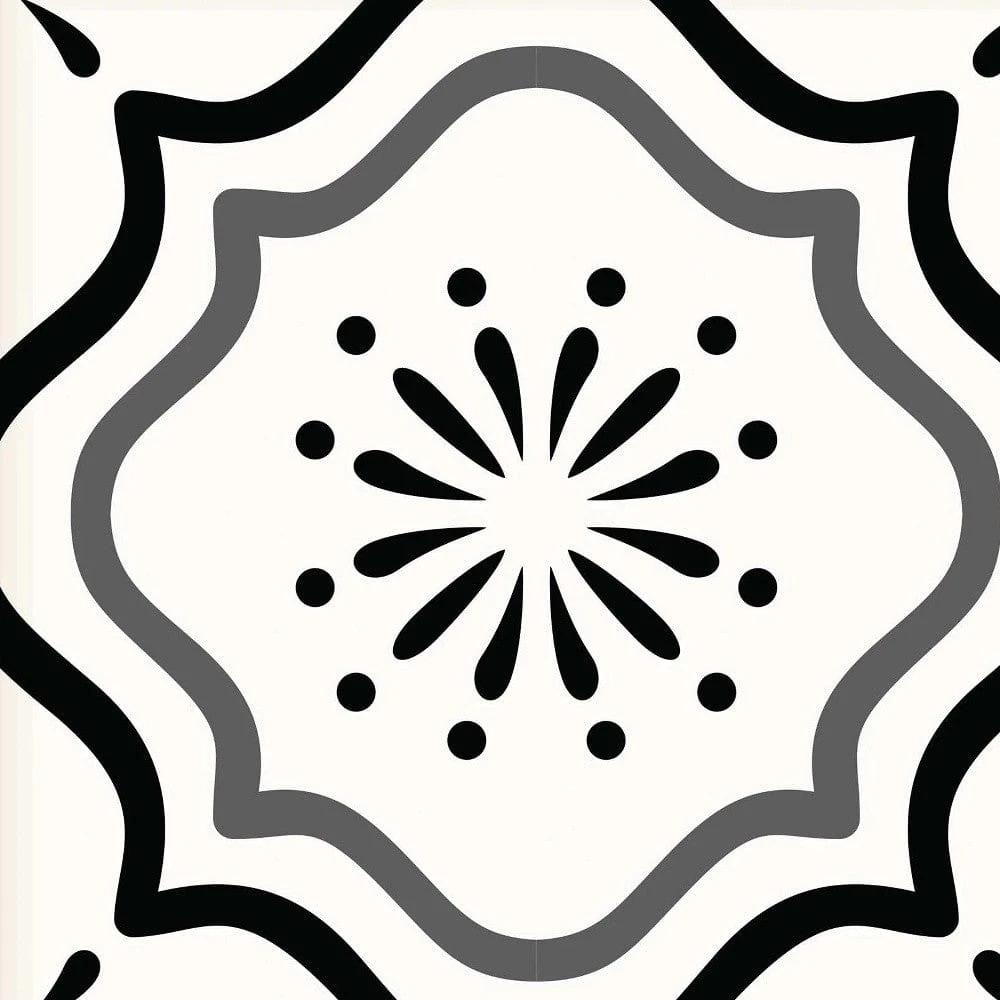 4" X 4" Black and White Multi Peel and Stick Removable Tiles - Homeroots