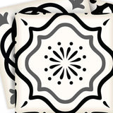 4" X 4" Black and White Multi Peel and Stick Removable Tiles - Homeroots