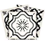 5" X 5" Black and White Multi Peel and Stick Removable Tiles - Homeroots