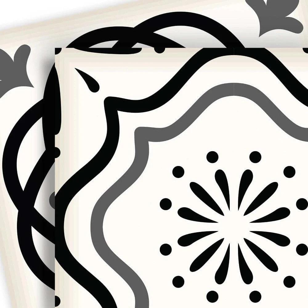 5" X 5" Black and White Multi Peel and Stick Removable Tiles - Homeroots