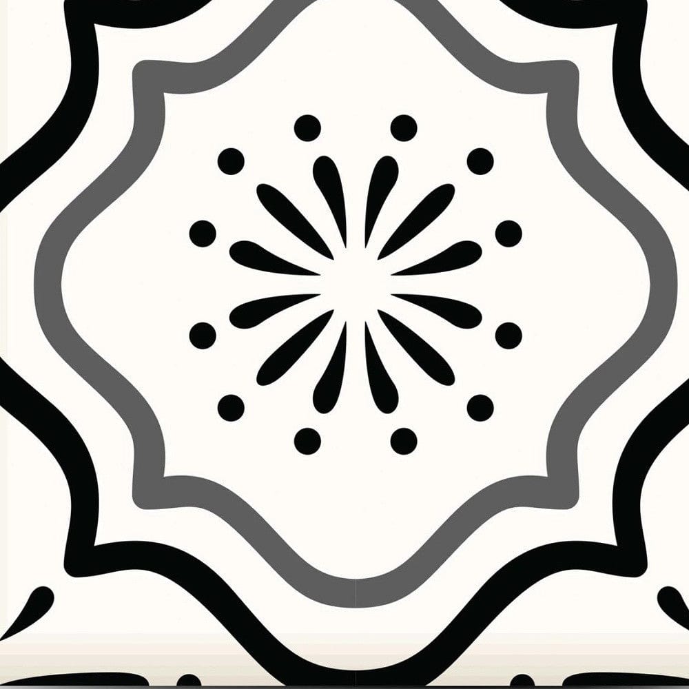 6" X 6" Black and White Multi Peel and Stick Removable Tiles - Homeroots
