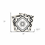 7" X 7" Black and White Multi Peel and Stick Removable Tiles - Homeroots