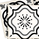 7" X 7" Black and White Multi Peel and Stick Removable Tiles - Homeroots