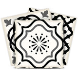8" X 8" Black and White Multi Peel and Stick Removable Tiles - Homeroots