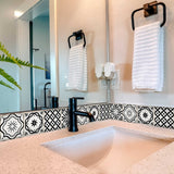 8" X 8" Black and White Multi Peel and Stick Removable Tiles - Homeroots