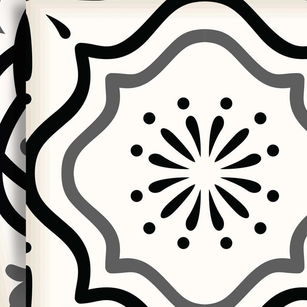 8" X 8" Black and White Multi Peel and Stick Removable Tiles - Homeroots