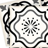 8" X 8" Black and White Multi Peel and Stick Removable Tiles - Homeroots