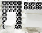 5" X 5" Black and White Stark Peel and Stick Removable Tiles - Homeroots