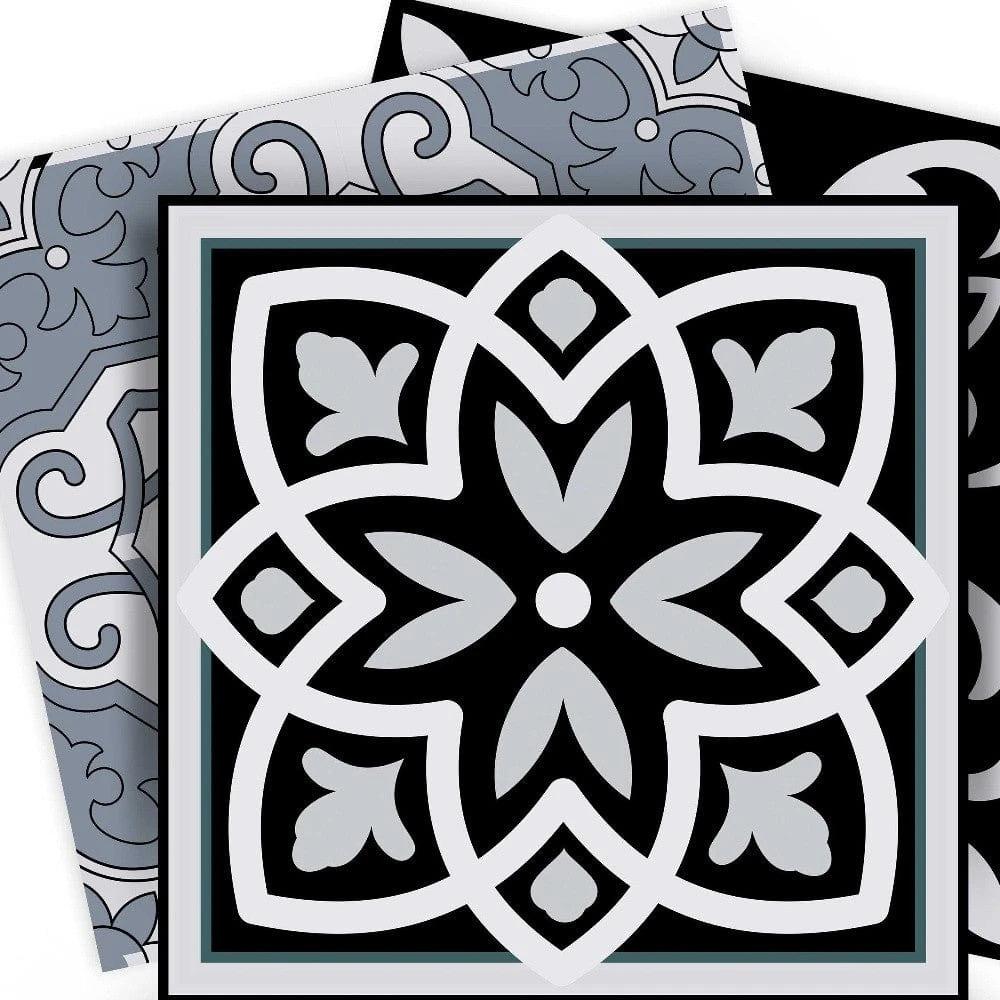 4" X 4" Black White and Gray Mosaic Peel and Stick Tiles - Homeroots - Flyclothing LLC