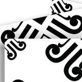 7" X 7" Black and White Daisy Peel and Stick Removable Tiles - Homeroots