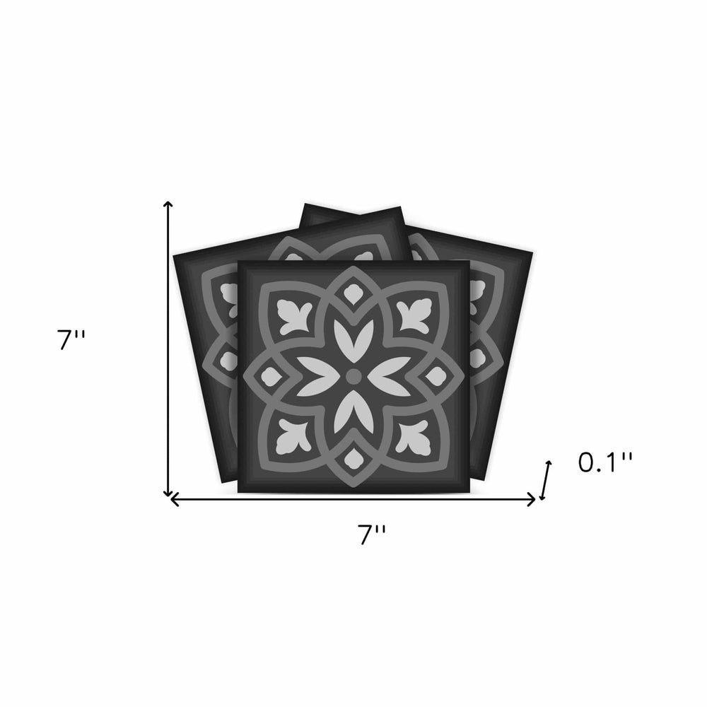 7" X 7" Gray and White Multi Peel and Stick Removable Tiles - Homeroots