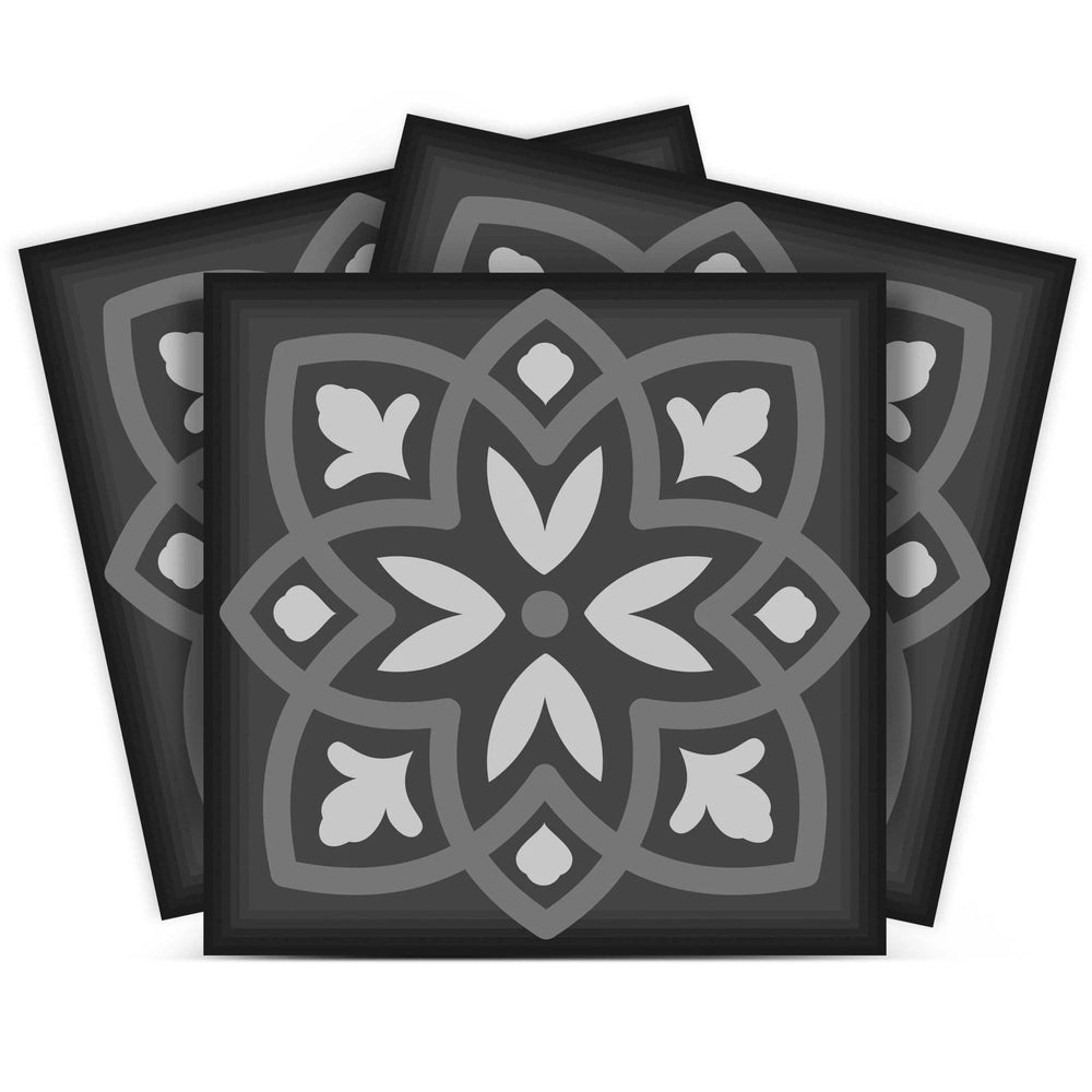 7" X 7" Gray and White Multi Peel and Stick Removable Tiles - Homeroots