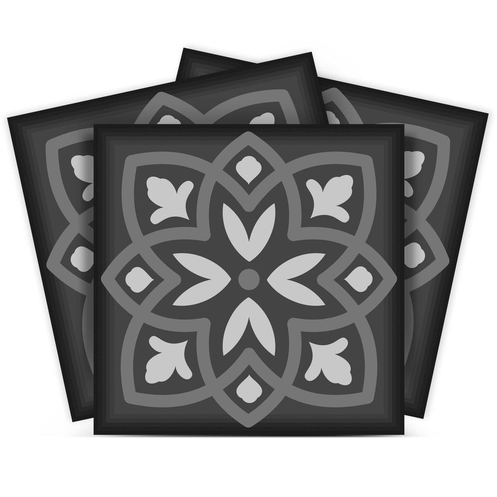 8" X 8" Gray and White Multi Peel and Stick Removable Tiles - Homeroots