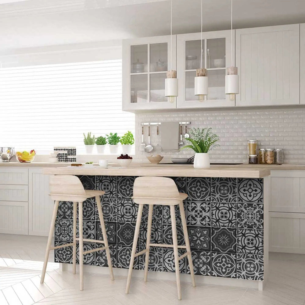 8" X 8" Gray and White Multi Peel and Stick Removable Tiles - Homeroots