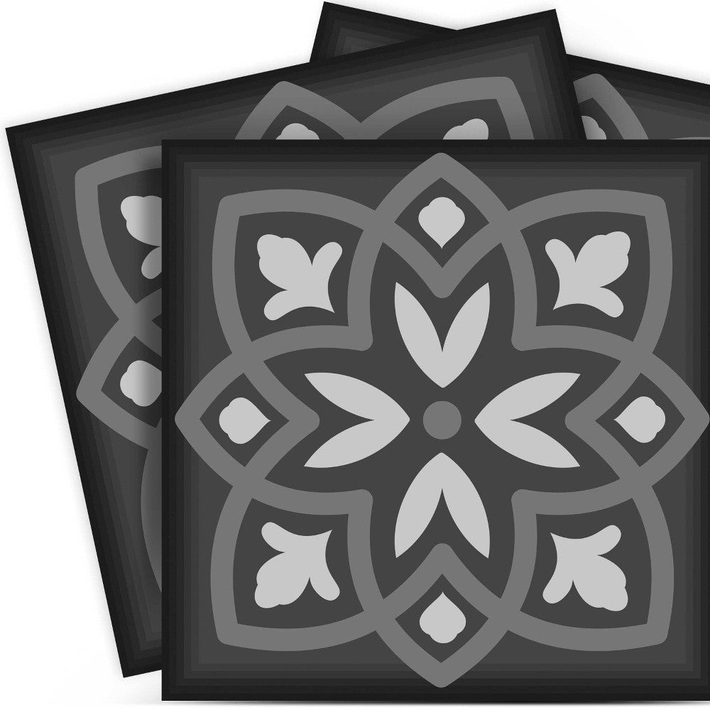 8" X 8" Gray and White Multi Peel and Stick Removable Tiles - Homeroots