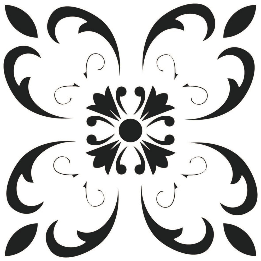 6" X 6" Black and White Delia Peel and Stick Removable Tiles - Homeroots - Flyclothing LLC