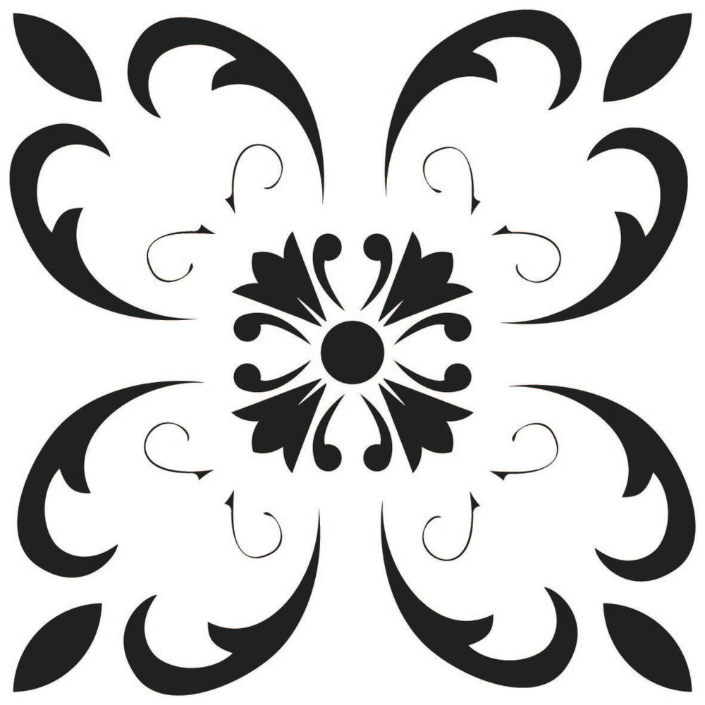 7" X 7" Black and White Delia Peel and Stick Removable Tiles - Homeroots - Flyclothing LLC