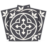 5" X 5" Tulipa Gray and White Peel and Stick Removable Tiles - Homeroots - Flyclothing LLC