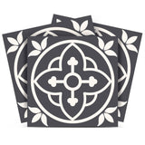 6" X 6" Tulipa Gray and White Peel and Stick Removable Tiles - Homeroots - Flyclothing LLC