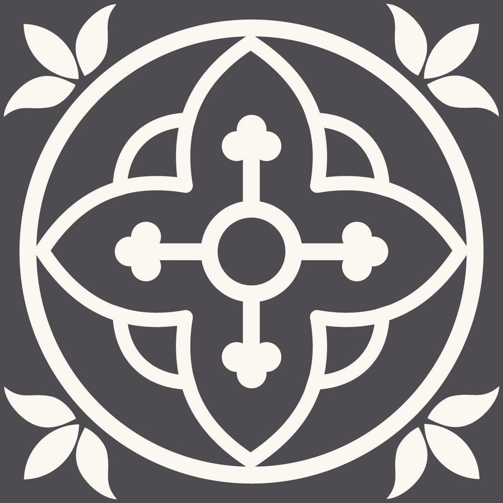 6" X 6" Tulipa Gray and White Peel and Stick Removable Tiles - Homeroots - Flyclothing LLC