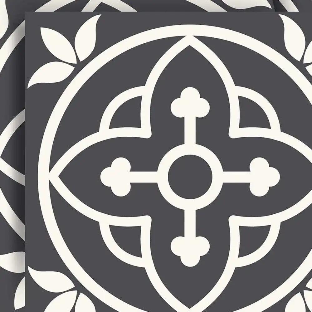 6" X 6" Tulipa Gray and White Peel and Stick Removable Tiles - Homeroots - Flyclothing LLC