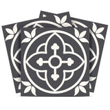 8" X 8" Tulipa Gray and White Peel and Stick Removable Tiles - Homeroots - Flyclothing LLC