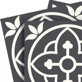 8" X 8" Tulipa Gray and White Peel and Stick Removable Tiles - Homeroots - Flyclothing LLC