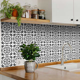 5" X 5" Black and White Peel and Stick Removable Tiles - Homeroots