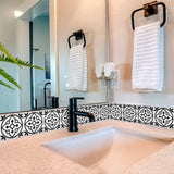 6" X 6" Black and White Peel and Stick Removable Tiles - Homeroots