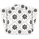 5" X 5" Black and White Lil Daisy Peel and Stick Removable Tiles - Homeroots