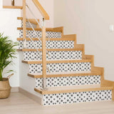 5" X 5" Black and White Lil Daisy Peel and Stick Removable Tiles - Homeroots