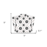 5" X 5" Black and White Lil Daisy Peel and Stick Removable Tiles - Homeroots